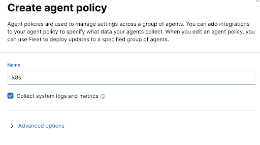 Kubernetes agent policy