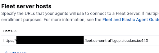 Fleet server URL
