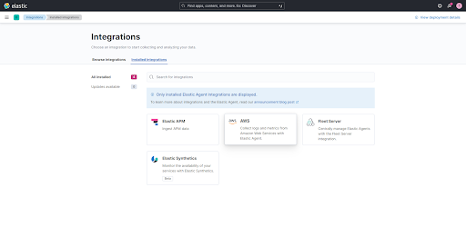 Elastic integration page